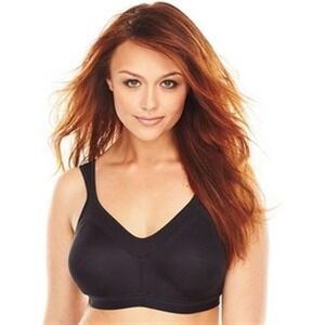 NWOT Playtex 18 Hr 42DD Support Active Lifestyle Wireless Bra 4159 Black 125464